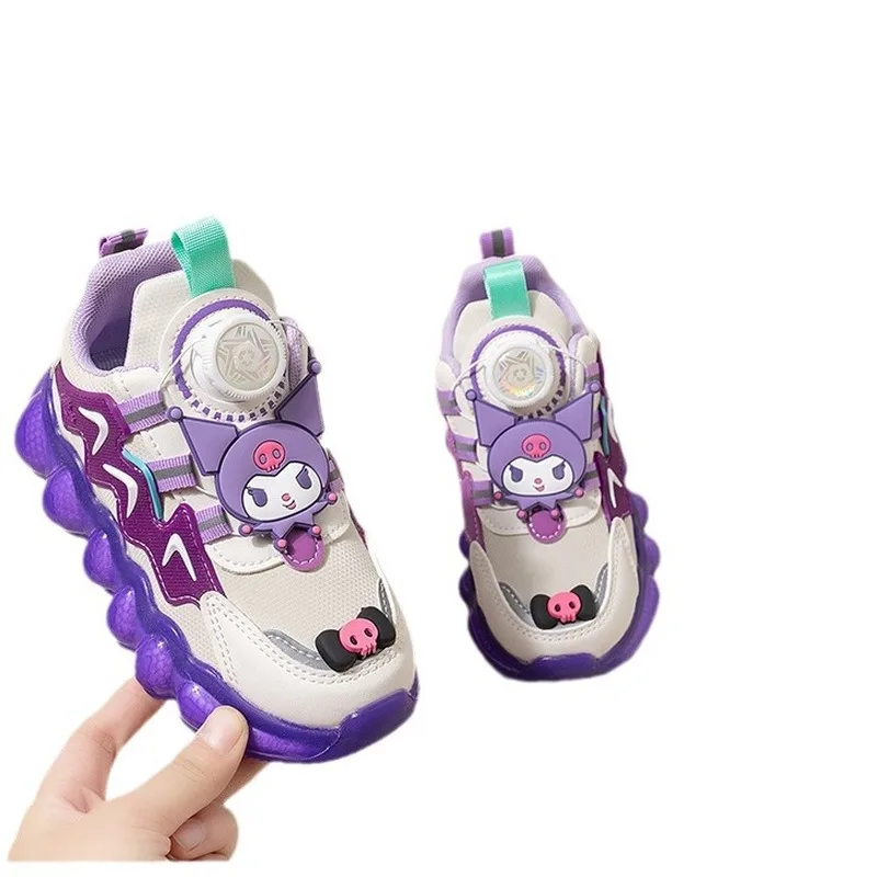 Cartoon Kuromi Sport Shoes Anime Girls Casual Shoes Fashion Kids Sneakers Rotating Button Tennis Shoes Children Basket Shoes - Image 3