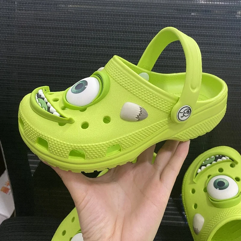 2025 New Disney Mike Mcqueens Pix Cartoon Solid Waterproof Slippers Fit Ages 0-8 Children Outdoor Sandals Breathable Eva Shoes