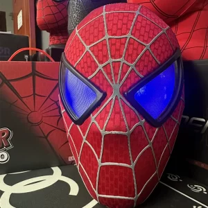 New Marvel Tobey Spiderman Mask Faceshell Detachable Lenses 1:1 3d Spider-Man Mascara Cosplay Costume Superhero Collection Model